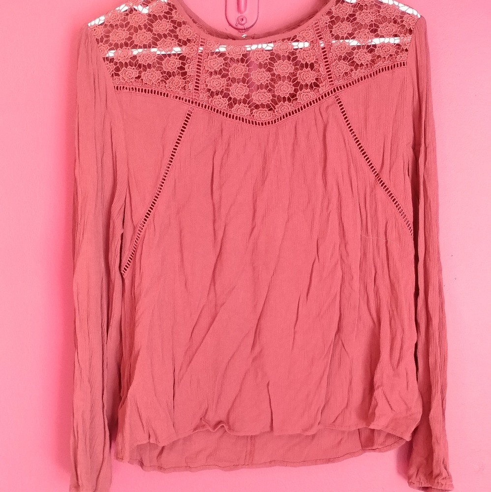 Deep red lacey top